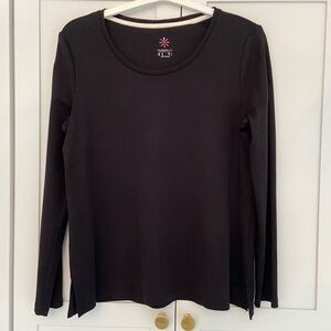 Isaac Mizrahi Classic Black Long Sleeve Tee NWOT